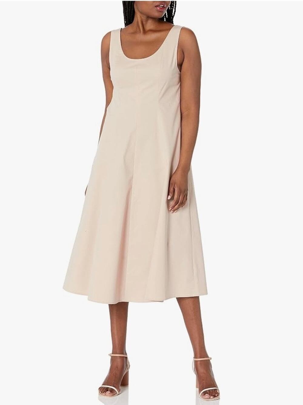 VINCE NWT Panelled Scoop Neck Dress In Oat | Womens Size XS